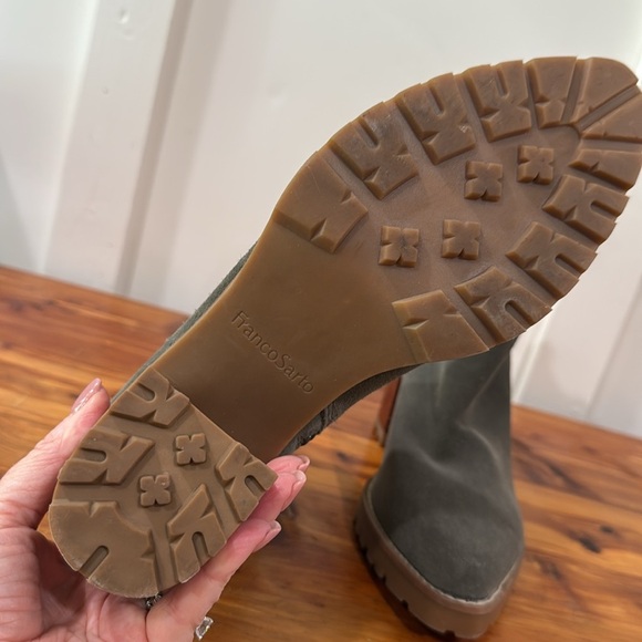 Franco Sarto Tori Olive Green Leather Booties - Picture 6 of 9